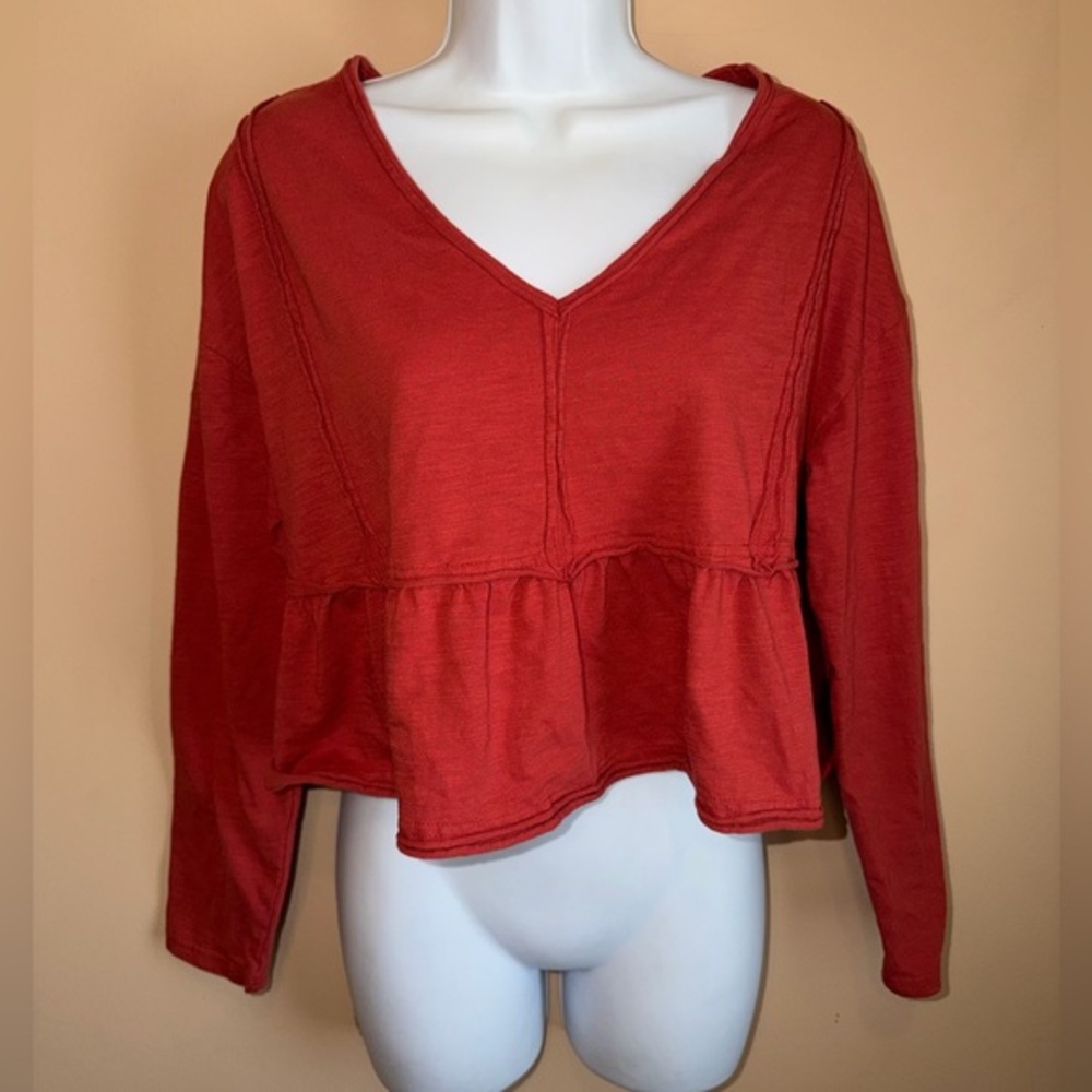 New In Women’s Rust Red Cropped Long Sleeve